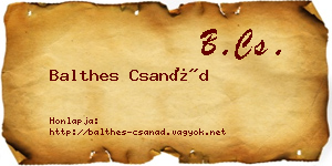 Balthes Csanád névjegykártya